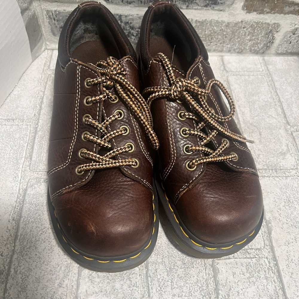 Dr. Martens Melissa Womens Size 9 Dark Brown Oiled Leather Platform Chunky Shoes - Picture 2 of 16